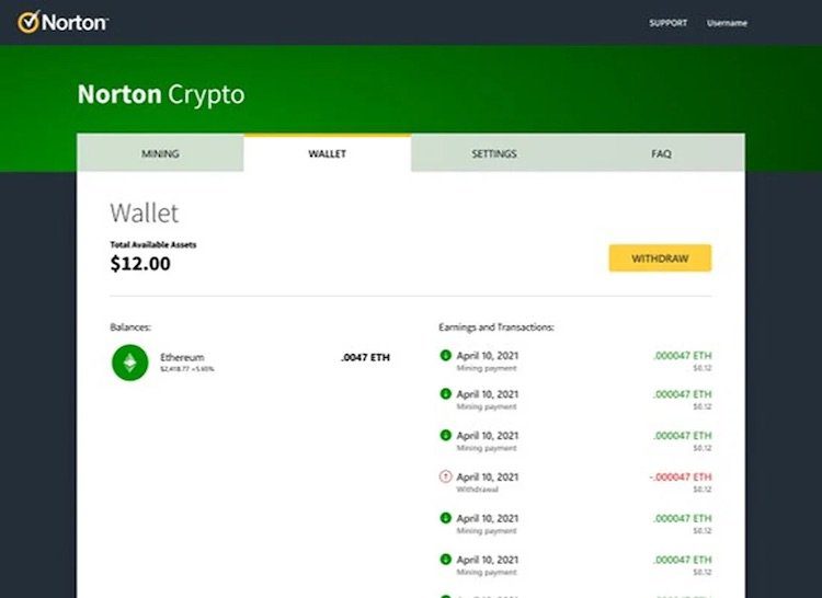 Антивирус Norton 360 запустит функцию майнинга Ethereum